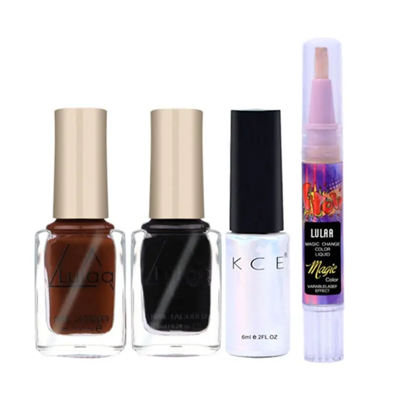Магический сменяющий цвет жидкий набор для ногтей лак черный гель с переменным