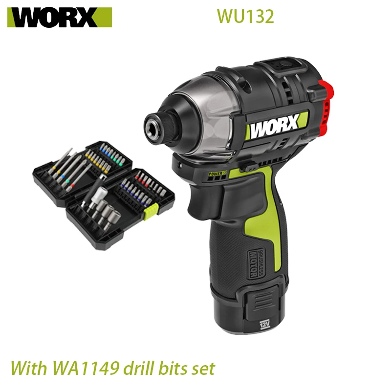Шуруповерт ударный WORX Аккумуляторный с 42 насадками 12 В 140 Нм 4000ipm | Инструменты