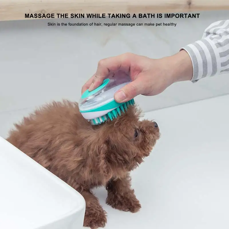 

Pet Dog Cat Bath Brush 2-in-1 Pet SPA Massage Comb Soft Silicone Pet Shower Hair Grooming Dog Cleaning Tool Pet Supplies