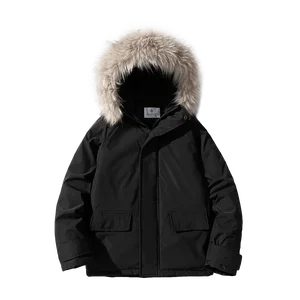 Прямая поставка, новинка 2021, мужские зимние меховые куртки и пальто, модное повседневное утепленное пальто с капюшоном 3 вида цветов M-4XL AYG157