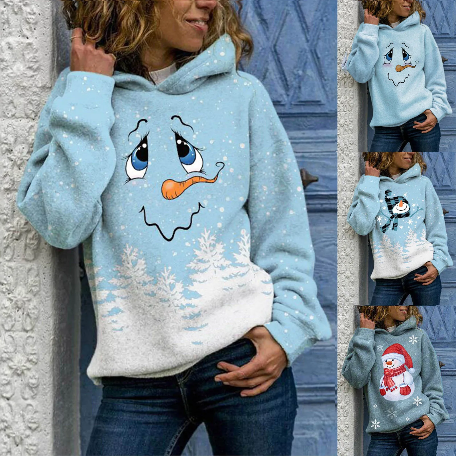 Толстовки для женщин Повседневная Рождественская тематика толстовки