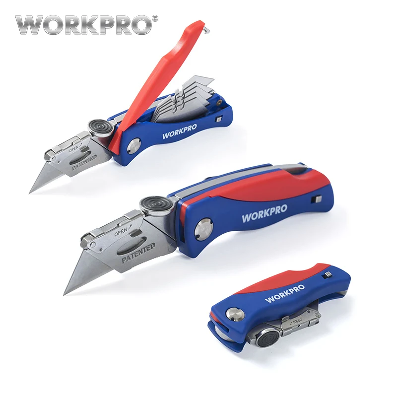 WORKPRO складной нож электрик универсальный нож для труб кабель Резак ножи с 5 шт. лезвия в ручке