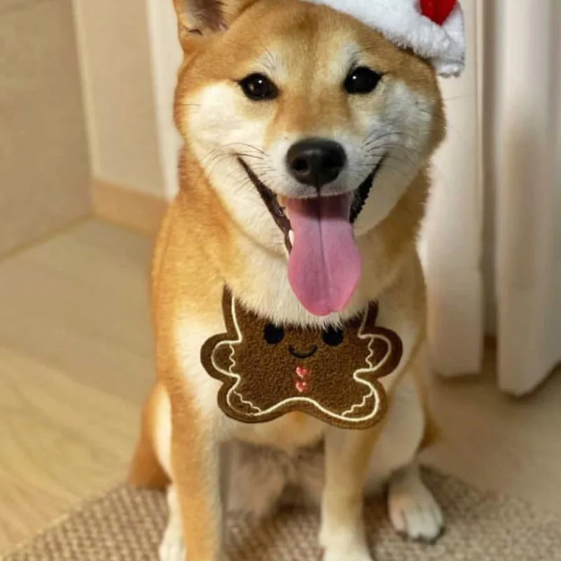 

Pet Dog Collar Cartoon Santa Claus Elk Snowman Saliva Bibs Dog Scarf Cat Necklace Pet Supplies Dog Accessories