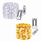 Гирлянда с дистанционным управлением, гирлянда с USB-с подсветкой и таймером, мерцающие гирлянды, рождественские украшения для дома