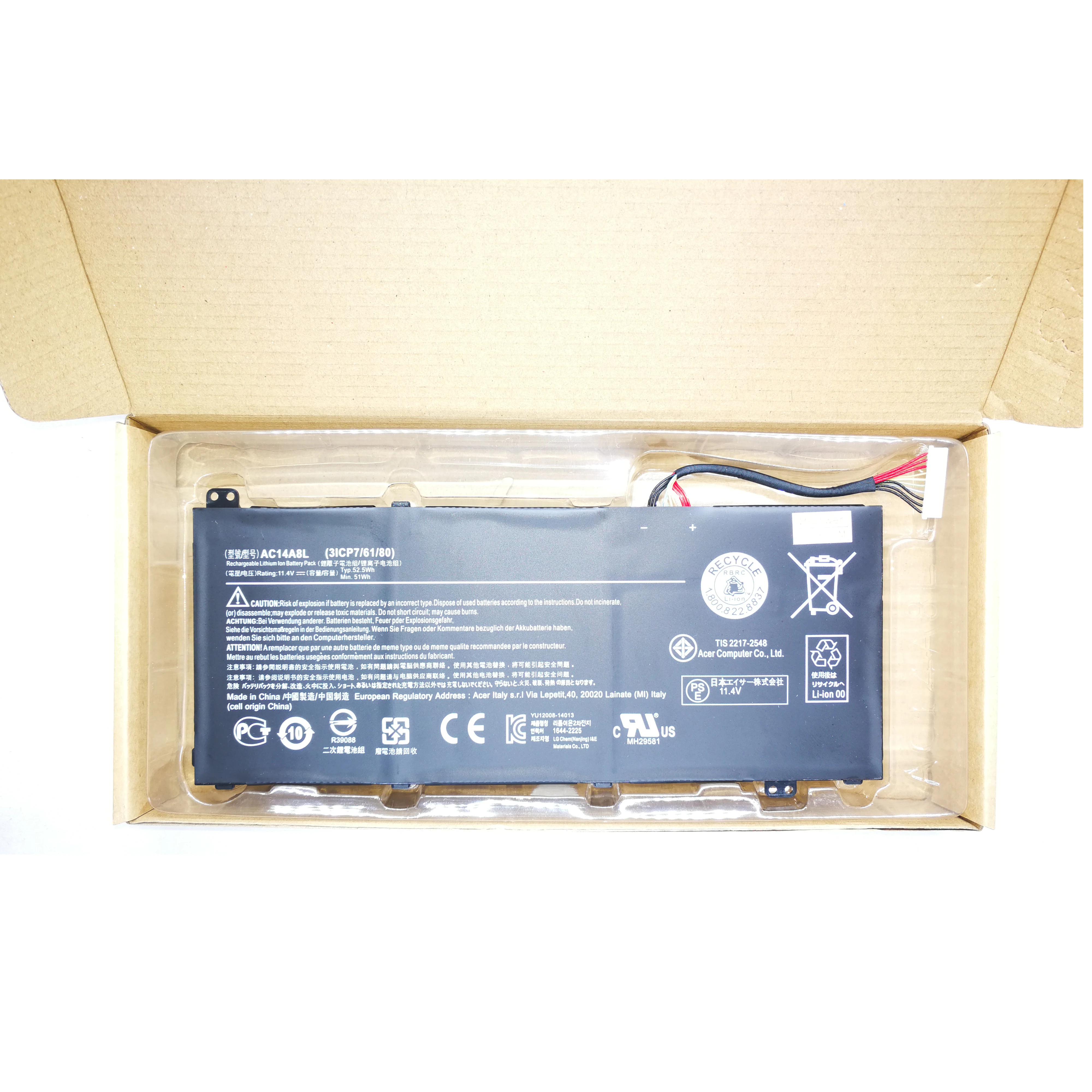 Оригинальная Аккумуляторная батарея для ноутбука AC14A8L Acer Aspire VN7-571 VN7-591 VN7-791 VN7-571G V15
