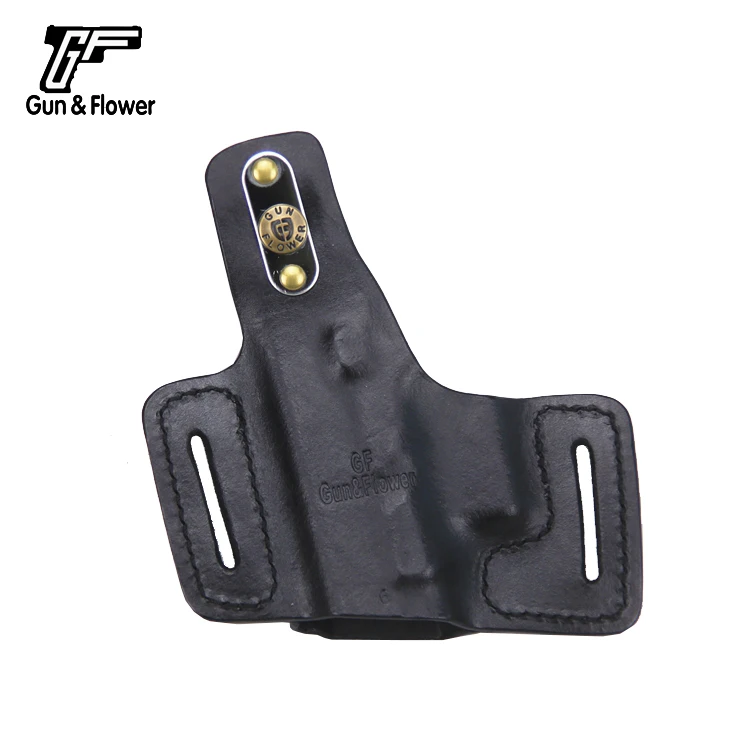 Gun&ampFlower OWB Leather Holster G17/22/31 Pistol 2 Slot Pouc Half Barrel Pouch Case for Glock Accessories | Спорт и развлечения