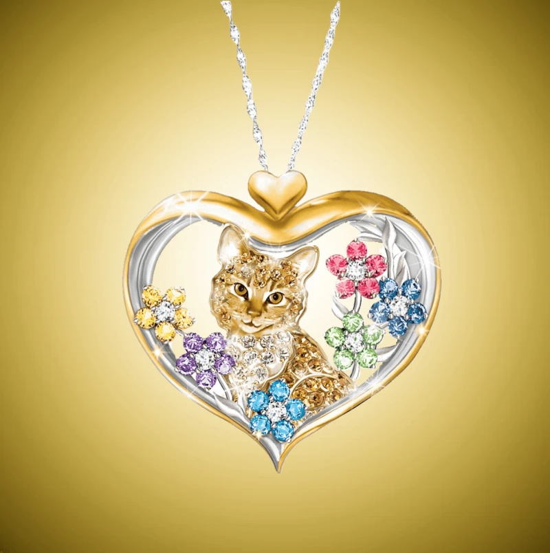 

Модное изысканное двухцветное ожерелье с кошкой из золота и серебра, натуральный блеск, циркон, аксессуары для кошек, подарок на годовщину, ...