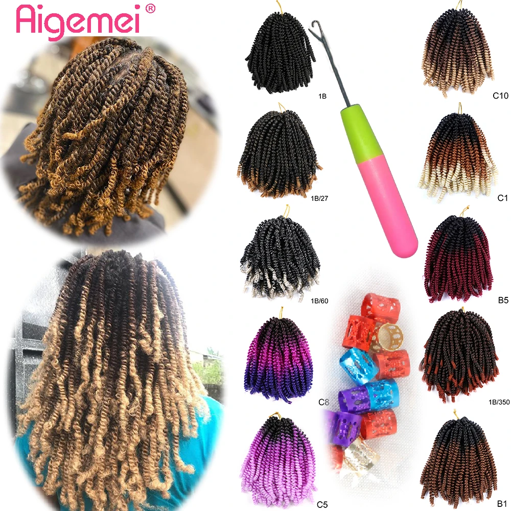 Aigemei 8 ''Весна вязаные волосы Bomb Dreadlock твист низкотемпературное волокно