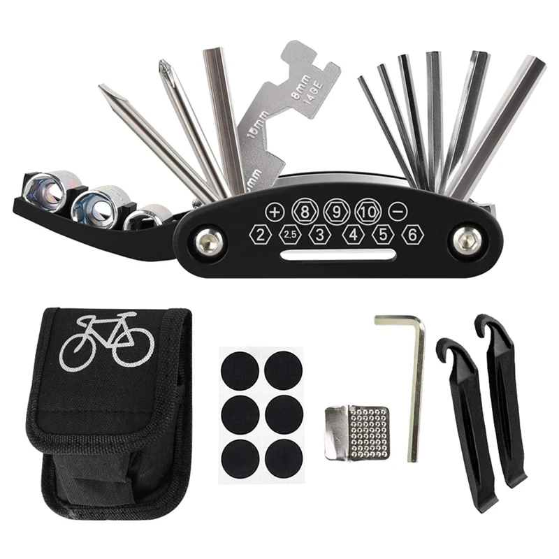 

16in1 многофункциональный набор инструментов для ремонта велосипедов MTB велосипед для ремонта шин Наборы с защитой от проколов накладной гае...