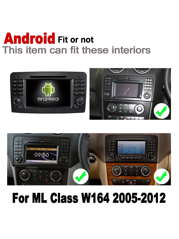 Автомобильный мультимедийный плеер 2 Din для Mercedes Benz ML Class W164 2005 ~ 2012 NTG Android радио GPS