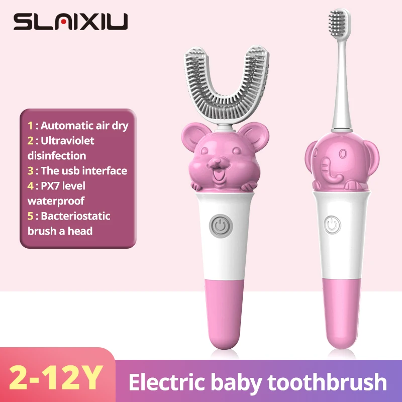 Детская электрическая зубная щетка для детей Мягкая с умным таймером ухода за