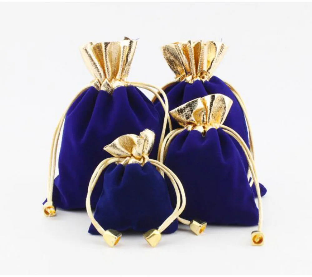 

Элегантные бархатные мешочки, сумка для ворса, байковый саше для ювелирных изделий, Charpie Motarium, хлопковая фланелевая упаковочная сумка с позолоченными краями, 50 шт./лот