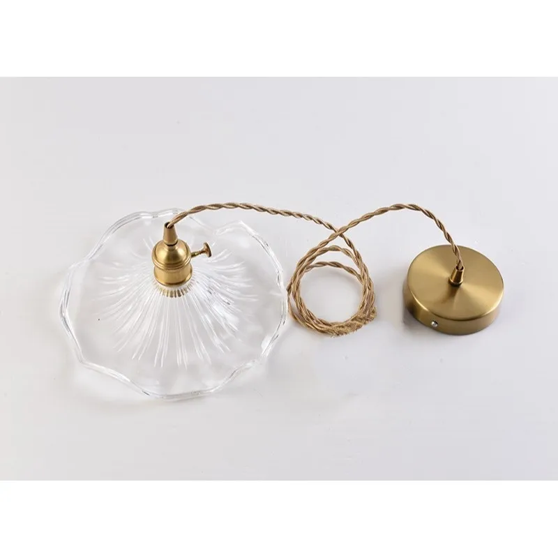 Задняя стеклянная лампа с листьями лотоса Скандинавская люстра простая Люстра