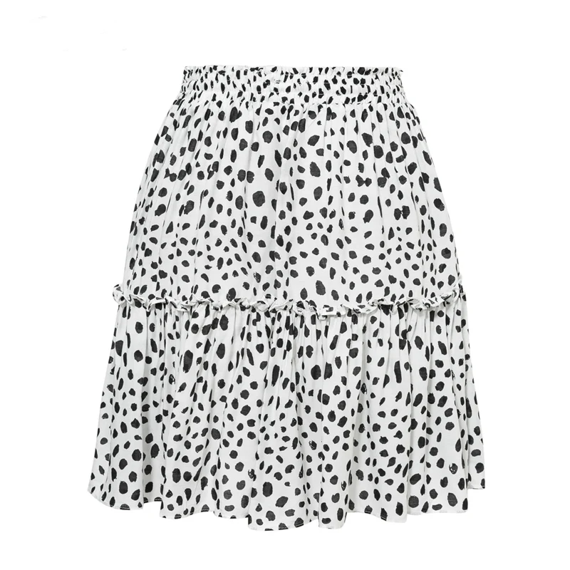 Red Ruffles Leopard Summer Skirts Women NEW Sexy Boho Mini Retro Casual A Line High Waist Girls Short |