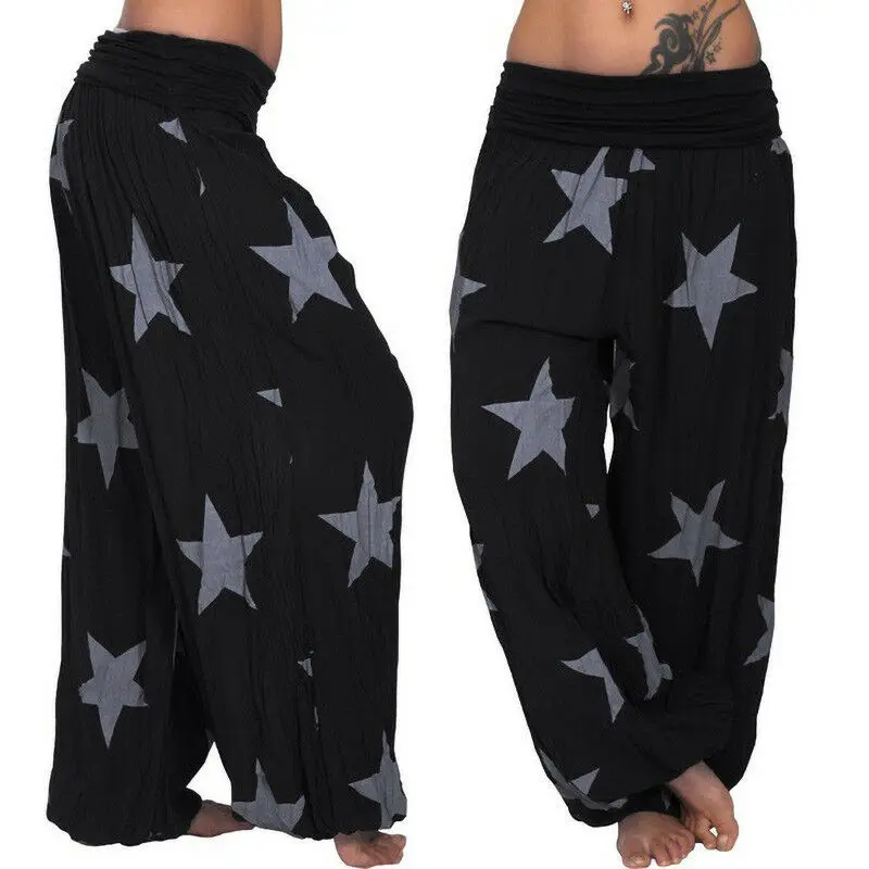 

Women Casual Harem Pants Yoga Baggy Trousers Afghani Hippie Pants Loose
