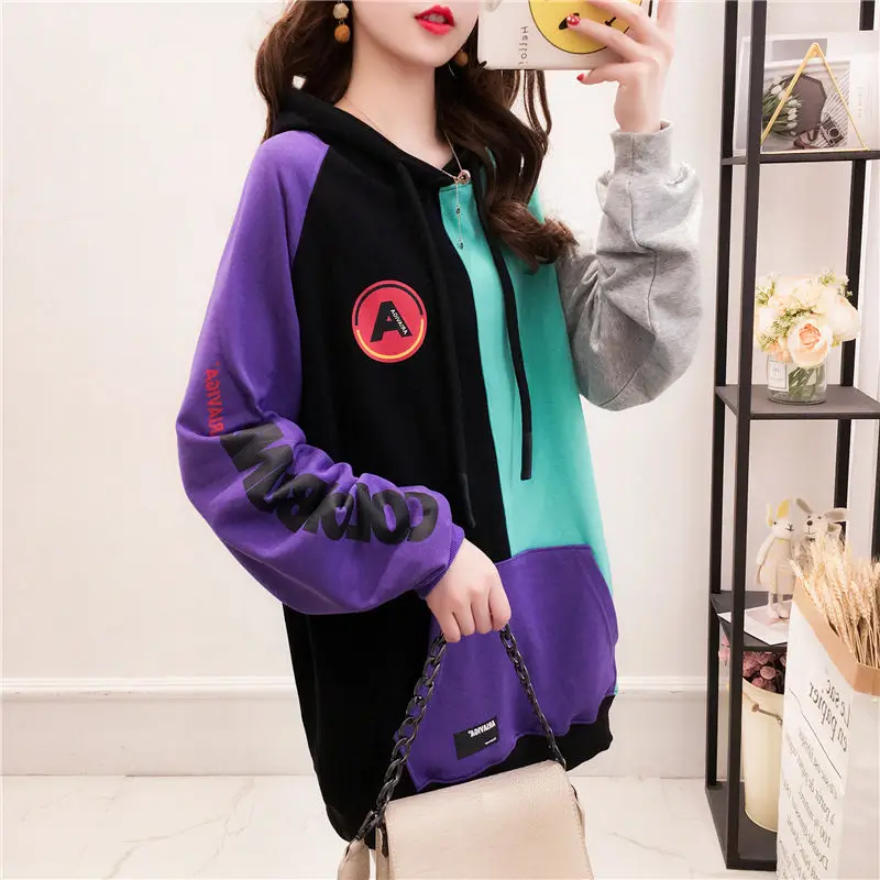 

Hooded sweater women's 2020 spring and autumn new long sleeve top loose and lazy style