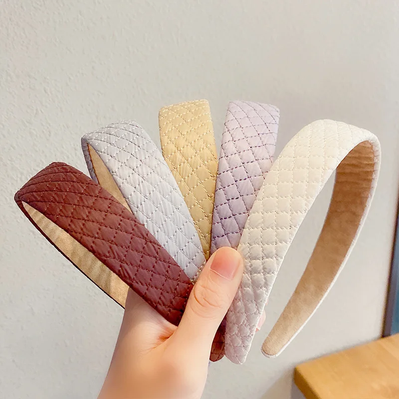 

Korean Lattice Leather Hairbands For Women Hair Hoop Fashion Solid Color Non-slip Bezel Headbands Hair Accessories Headwear 2021