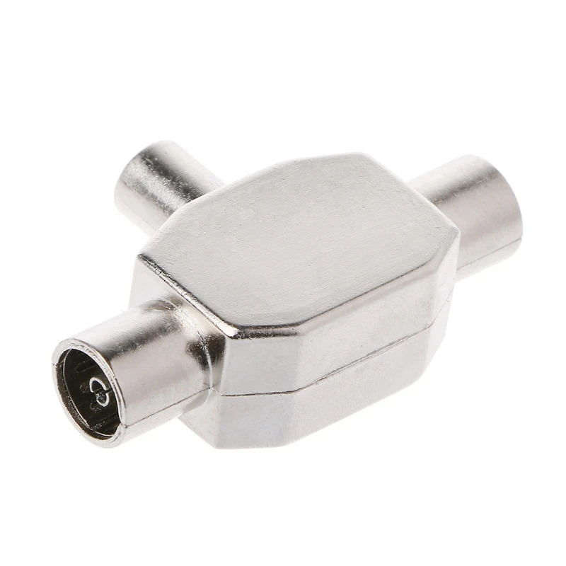 

2020 New 2 Way T Splitter1x Male to 2 x Female Metal COAX Coaxial TV Aerial Adapter