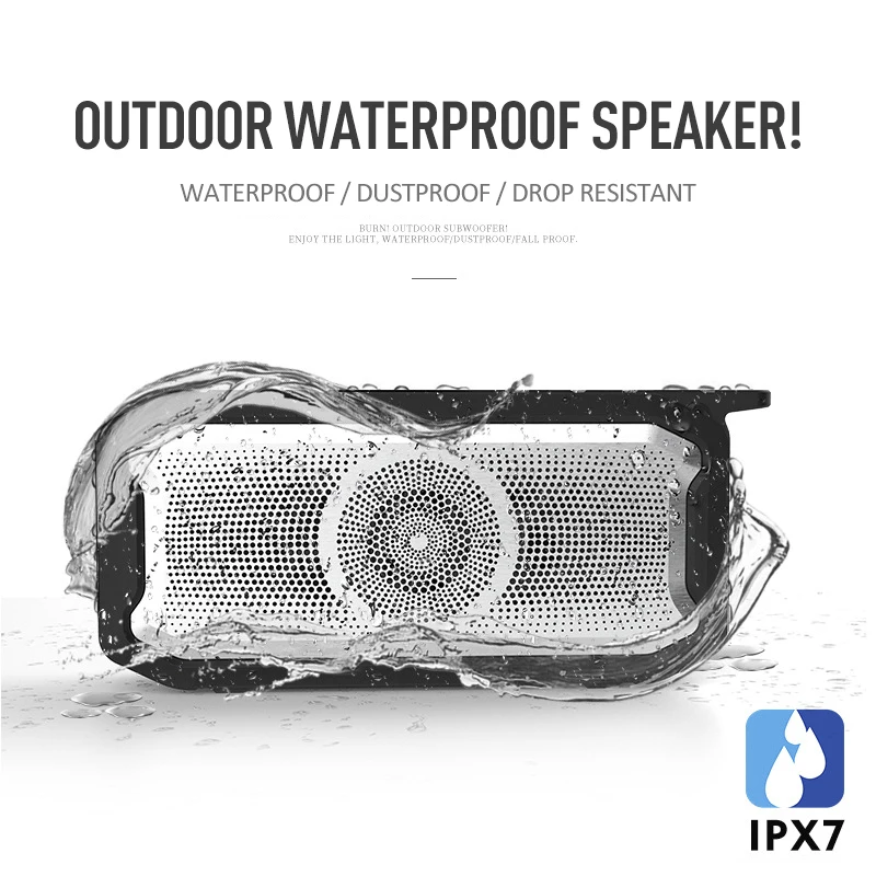 Беспроводной Bluetooth динамик IPX7 водонепроницаемый Открытый Колонка коробка громкий динамик HIFI сабвуфер динамик поддержка fm-радио TF карта MP3