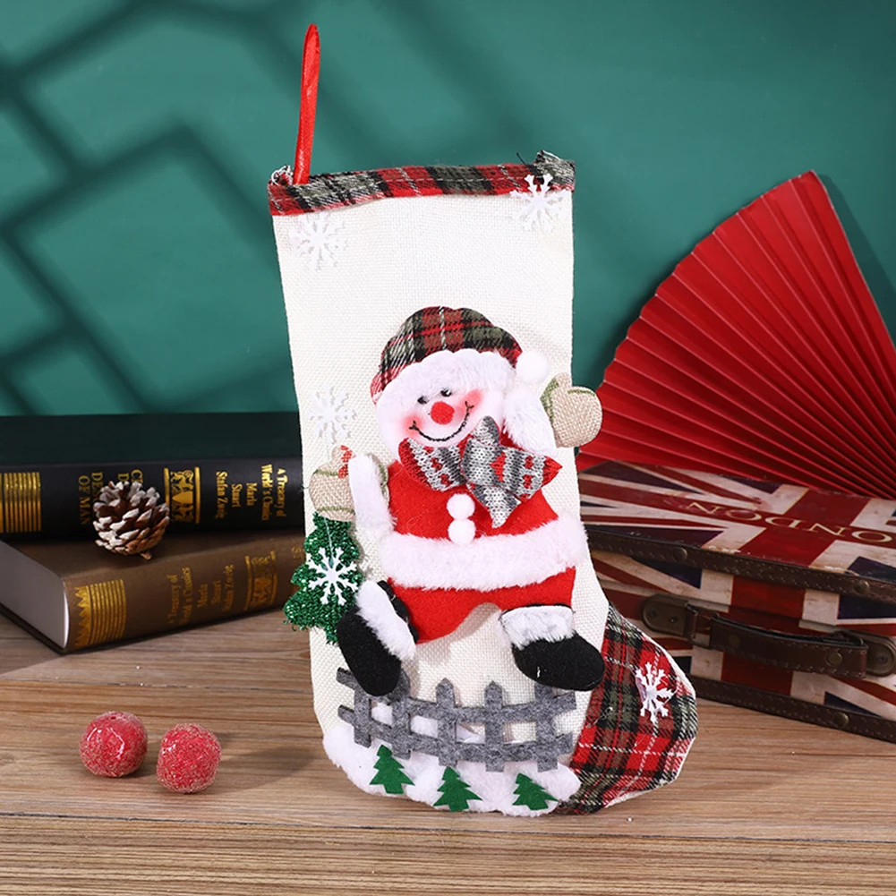 

Children Christmas Stocking Santa Claus Snowman Deer Bear Candy Bags Xmas Gift Bag Party Decoration Tree Decoration New Year