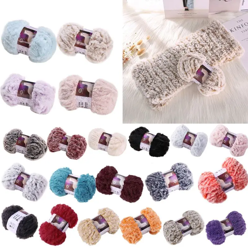 

50g/Ball DIY Fluffy Plush Chunky Knitting Yarn Hand-Woven Crochet Velvet Thread L4ME