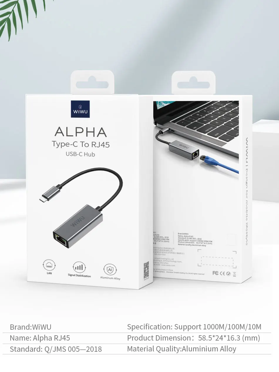 WIWU Тип с разъемами типа c и RJ45 быстро Скорость usb хаб для MacBook Air Pro Retina 13 16 2019 2020