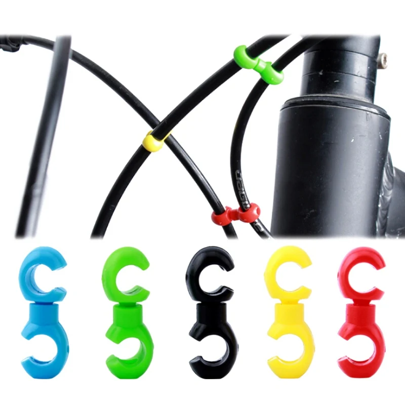 

5PCS Road Bike MTB Handcuffs Shape Clip Housing Hose Guide Brake Cable Derailleur Line Case Rotatable Clasp Bicycle Accessories