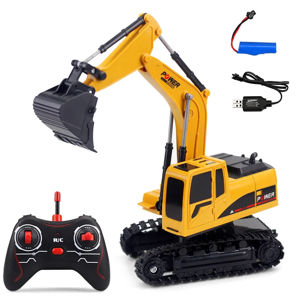 

258-1 1/24 2.4G 6CH Multifunction 270 Degree Rotation Plastic Remote Control Excavator Simulation Engineering RC Car 3km/h