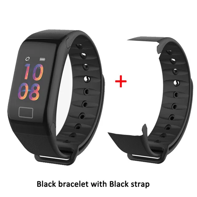 Black BLack band F1 Plus смарт-браслет Bluetooth спортивный водонепроницаемый цветной экран пульсометр кровяное давление монитор сердечного ритма Смарт-браслет - Цвет: Black BLack band