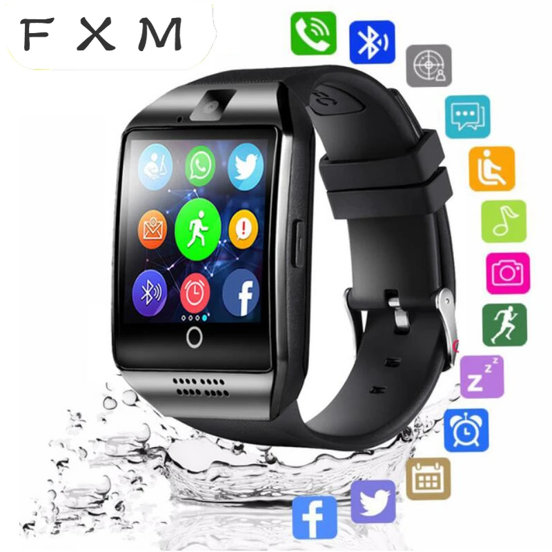 FXM Bluetooth, умные часы для мужчин Mit Kamera Facebook Whatsapp Twitter Синхронизация SMS мужские часы Поддержка SIM TF карта для IOS Android+ коробка