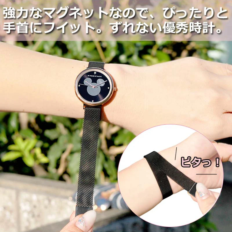 Disney official Original Mickey Mouse Women Watches Stainless Steel Ladies Rose Gold Quartz Clocks Waterproof 90 Years Of Magic | Наручные