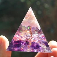 handmade tree of life orgone pyramid pink opal with amethyst quartz orgonite energy emf protection multiplier reiki energy
