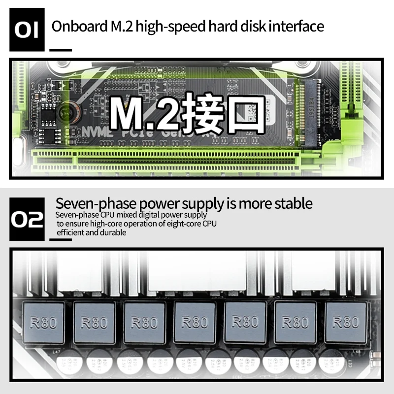 X79D 2 0 LGA2011 ATX материнская плата двухканальный DDR3 64G RAM PCI-E 16X SATA3.0 M.2 NVME для CPU |