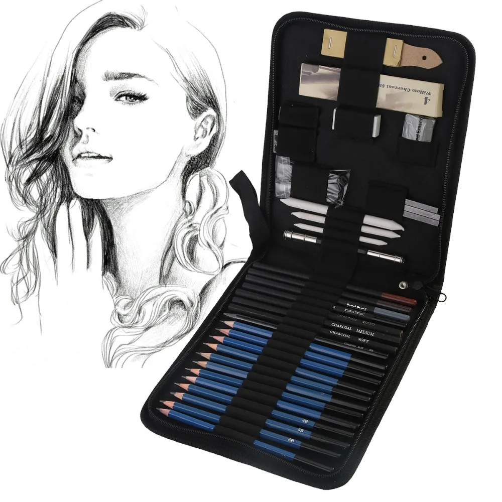 Профессиональный набор художественных карандашей 40 шт. графитовых фотографий