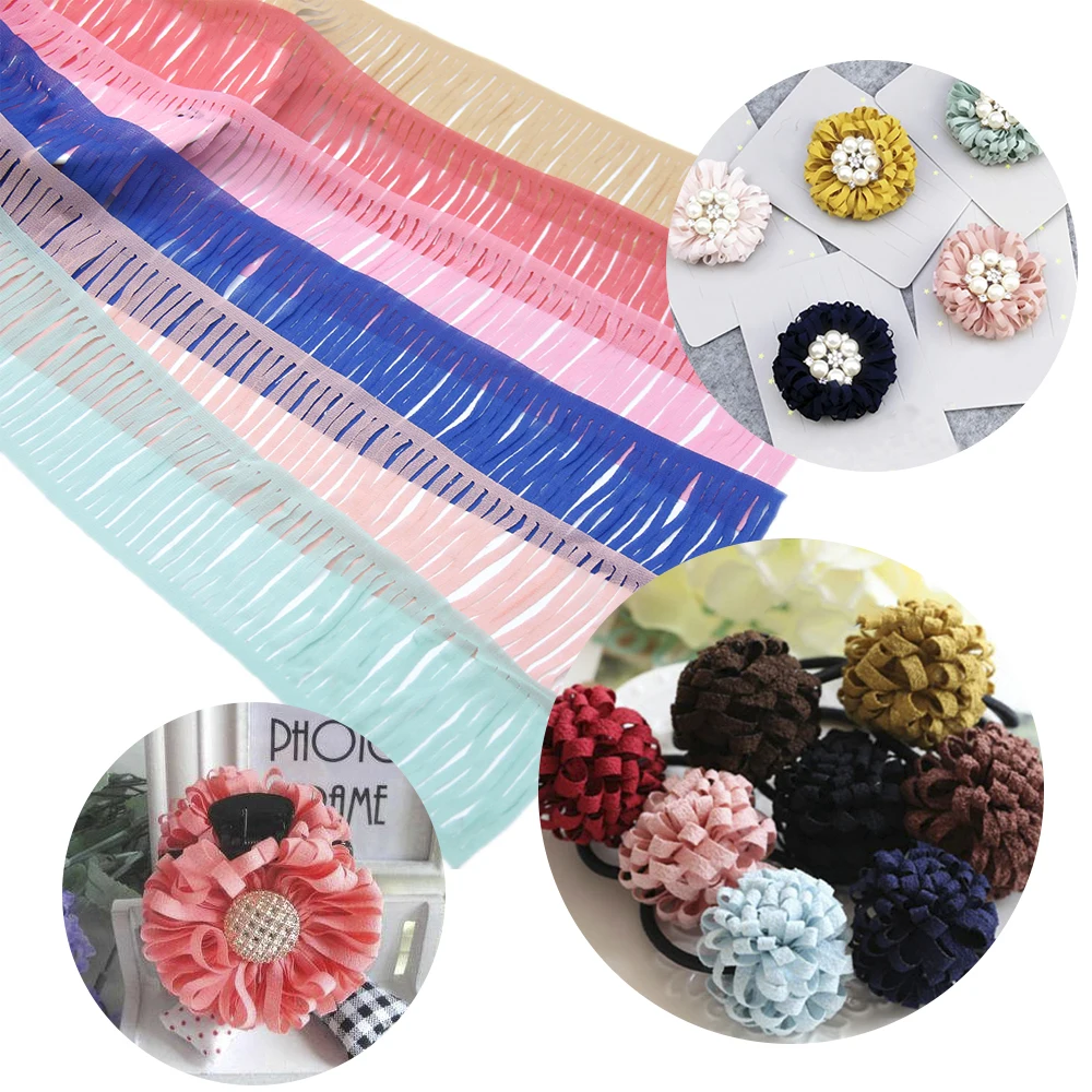 New 5cm widex100cm/lot Chiffon Ribbon with Hallow Fabric for Decoration Party Gift Wrapping DIY Flower Making,1Yc7621