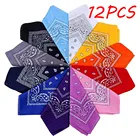 12 шт. шарф для женщин, дюжина банданы с узором огурцы, разноцветный комплект, ковбойская бандана, двухсторонний шарф 2020, 55*55 см, K2