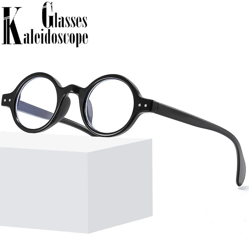 New Round Glasses Frame Women Men Small Frames Computer Optical Eyeglasses Vintage Brand Designer Leopard Black Glass Clear Lens