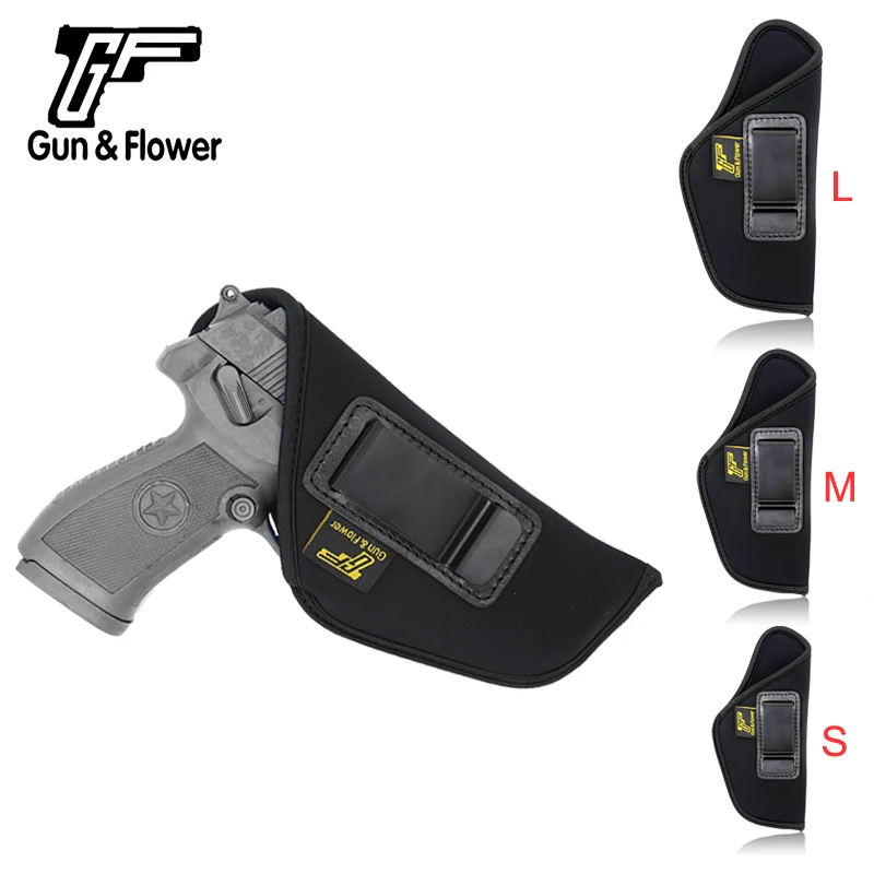 

Gun&Flower IWB Universal Neoprene Holster Law Enforcement Anti-Slip Soft Nylon Pistol Pouch Cover