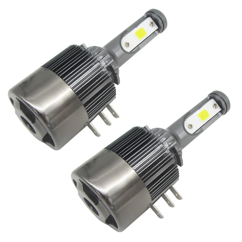 

2PCS 55W/bulb 110W/set 11000LM/set H15 LED Headlights Replace HID Bi-Xenon Hi/Lo Bulb 6000K White Lamp