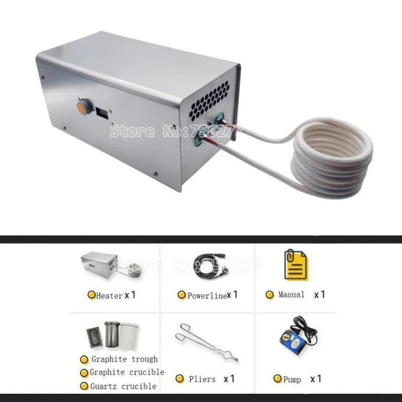 2000W ZVS 220V digital induction heating machine melting gold and silver furnace quenching annealing +crucible +pump | Инструменты