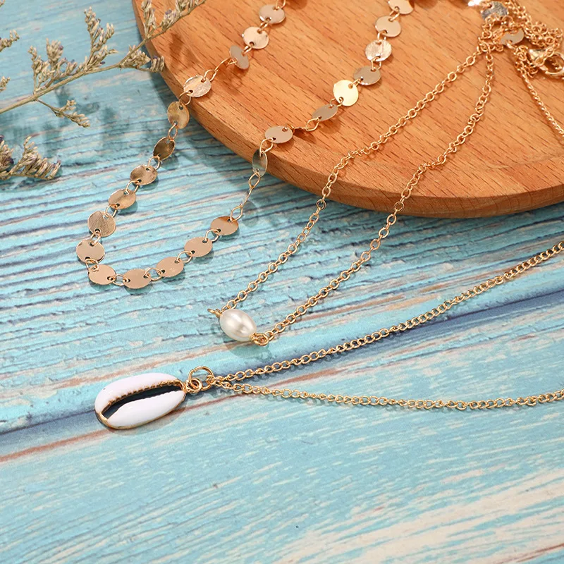 Laramoi богемное женское ожерелье цепочка привлекательное многослойное колье