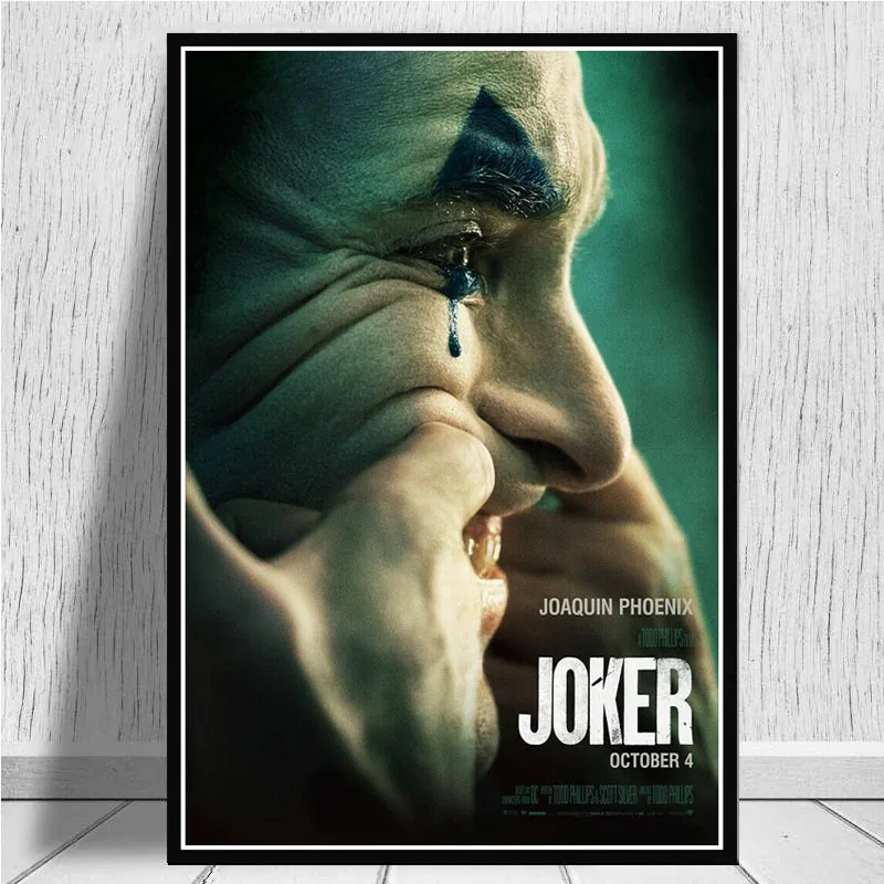 Печать плакатов плакат с джокером Хоакин Феникс фильм DC комическое Искусство Холст Картина маслом настенные картины для гостиной домашний декор - Цвет: Бургундия