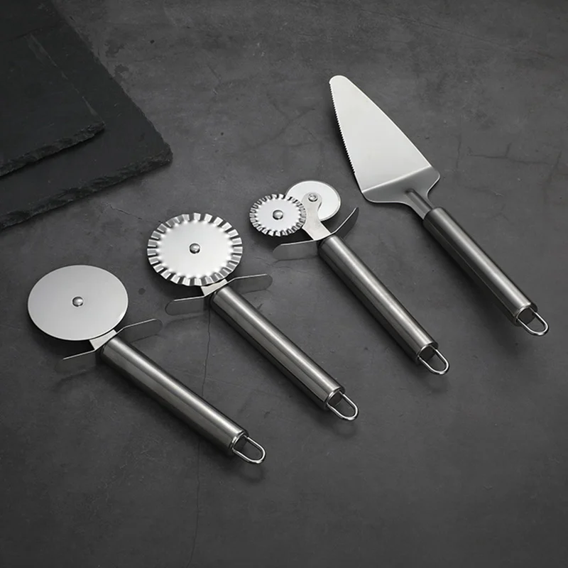 

Stainless Steel Pizza Tools Cutter Double Roller Pizza Knife Pizza Dough Divider Pastry Pasta Dough Crimper Kitchen