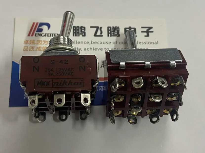 1 шт Япония NKK S-42 25A125VAC тумблер 12 футов 2-х скоростная Рокер кулисный переключатель