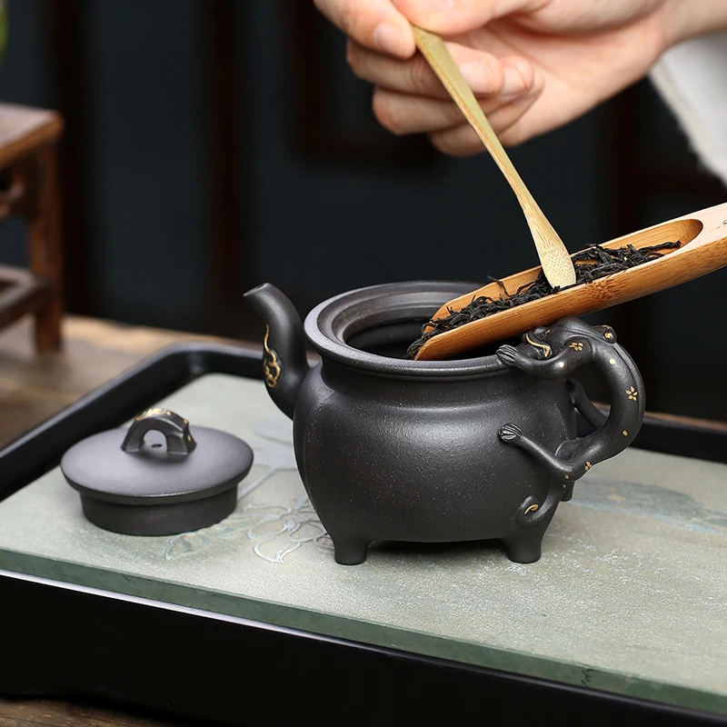 

★Глиняный Чайник Li Haiyan с тремя ножками, чистый чайник ручной работы