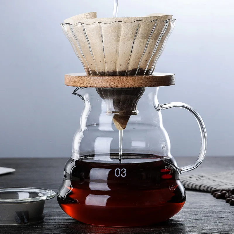 

Glass Coffee Pot Tea Drip Coffee Kettle 300ml 500ml 700ml Reusable Coffee Pot Kettle Brewer Barista Percolator Clear Filter Pot