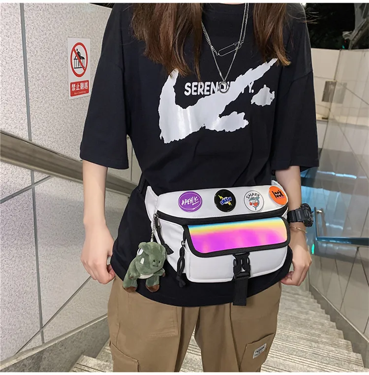 2021 японская нагрудная сумка в стиле Харадзюку светоотражающая через плечо