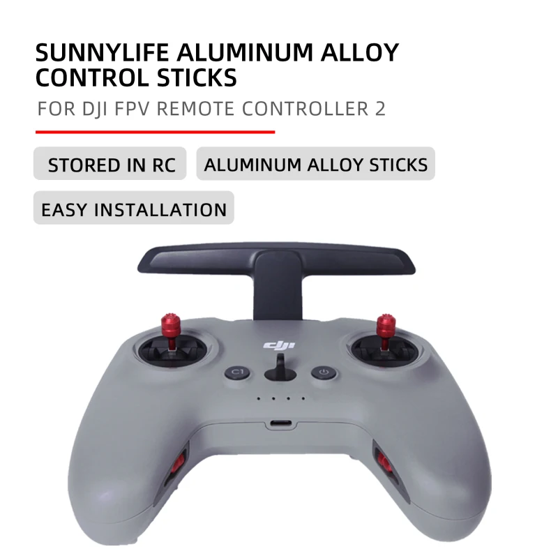 

1 Pair Sunnylife Aluminum Alloy Storable Thumb Rockers Anti-slip Joysticks For DJI FPV Remote Controller 2 Ergonomic Accessories