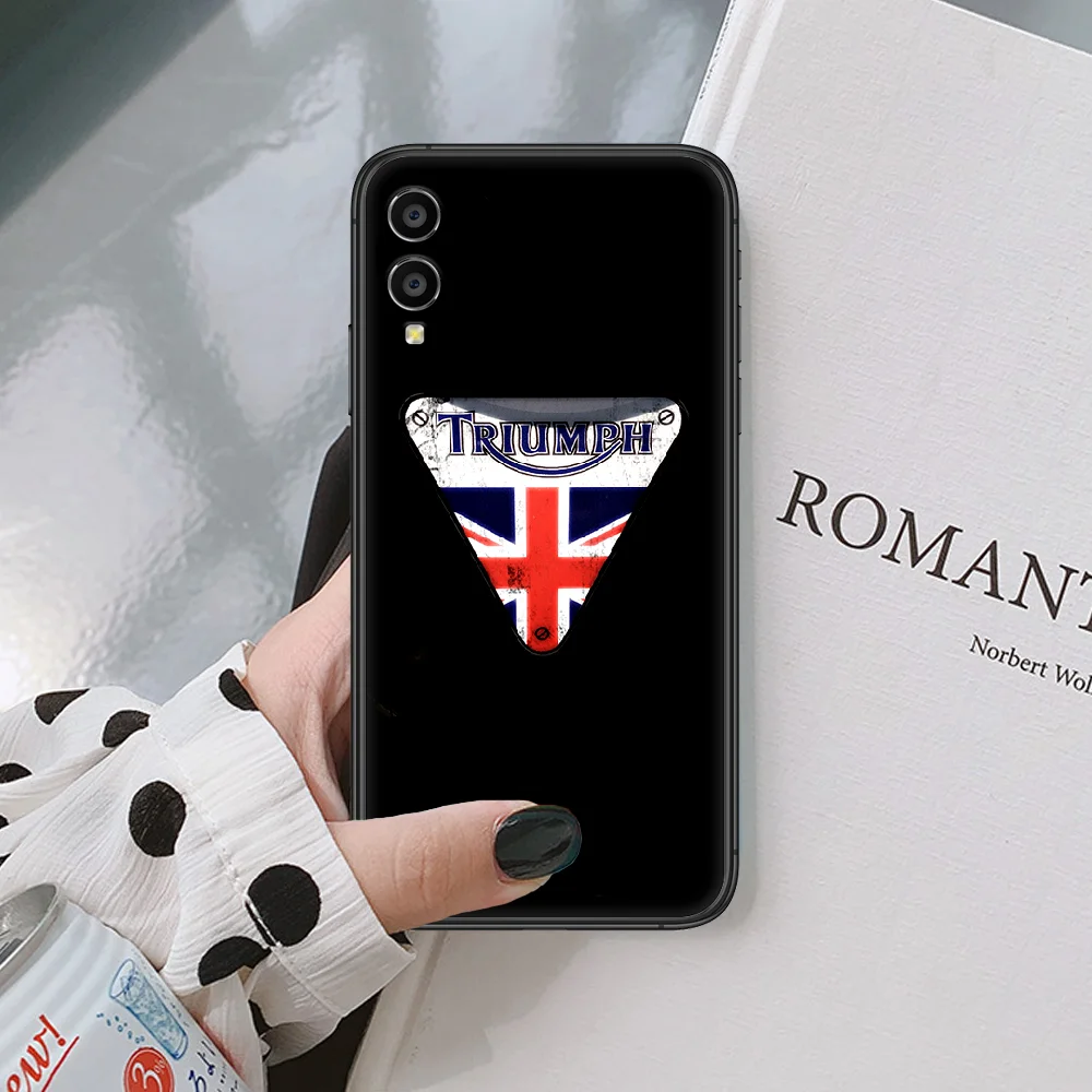 

Triumph Motorcycle logo Phone case For Huawei Honor 6 7 8 9 10 A C X i 20 Lite Pro Play black black shell tpu waterproof luxury