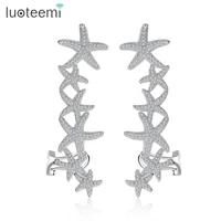 luoteemi 2022 new design unusual fashion starfish statement cz crystal piercing ear cartilage earrings for women brincos jewelry